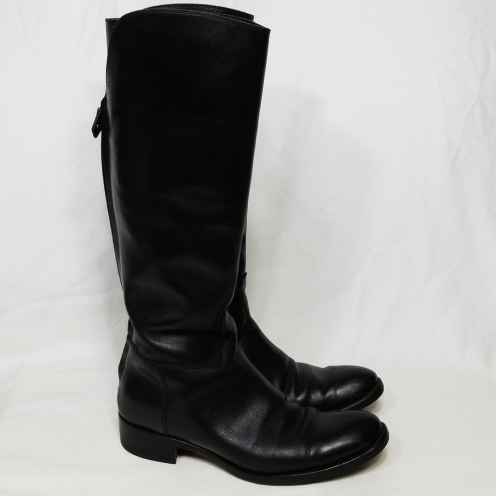 Loro Piana Wellington Black Leather Riding Boot 37